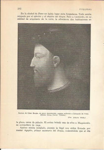 LAMINA 24208: Cesar Borgia, atribuido a Leonardo da Vinci