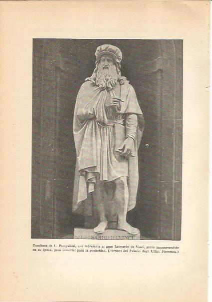 LAMINA 24215: Leonardo da Vinci, escultura de Pampaloni