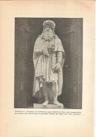 LAMINA 24215: Leonardo da Vinci, escultura de Pampaloni