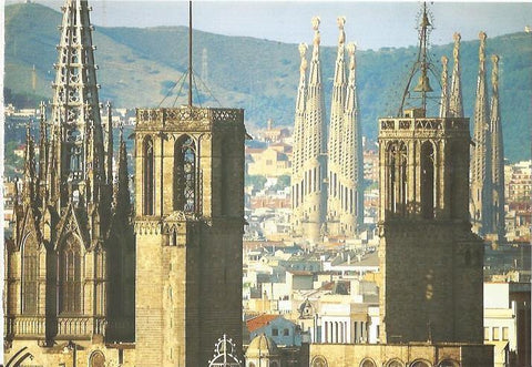 LAMINA 24091: Vista de la Sagrada Familia de Barcelona