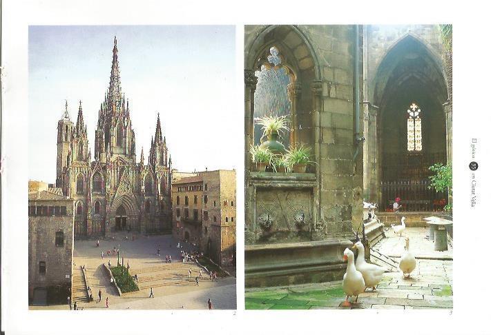 LAMINA 24090: Fachada y ocas de la catedral de Barcelona