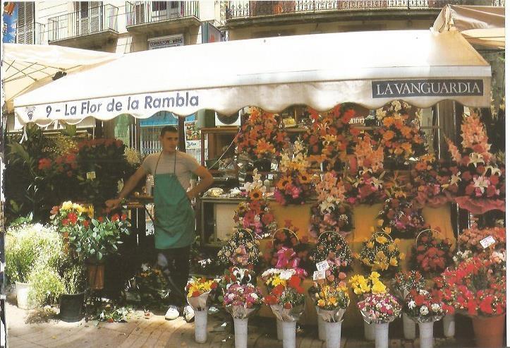 LAMINA 24088: Quiosco de flores en Las Ramblas de Barcelona