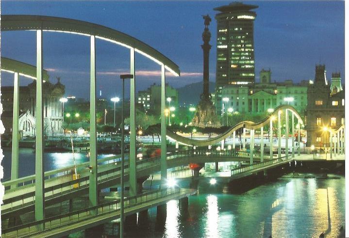 LAMINA 24083: Vista nocturna de Colon en Barcelona