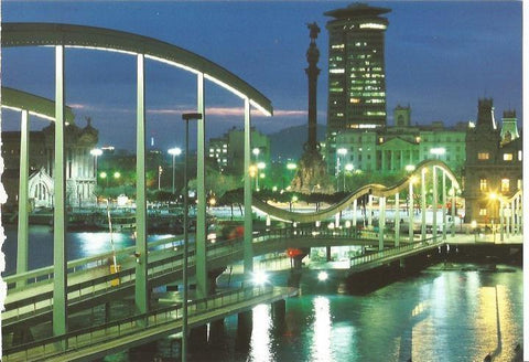 LAMINA 24083: Vista nocturna de Colon en Barcelona