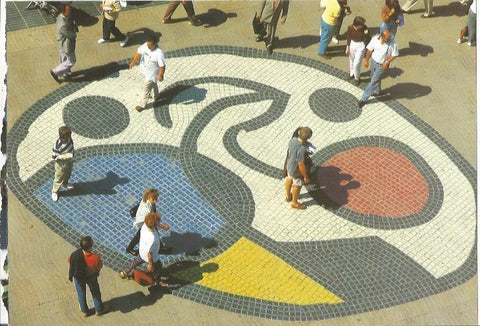 LAMINA 24087: Mosaico de Miro en Las Ramblas de Barcelona