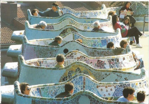 LAMINA 24112: Bancos del Parque Guell. Barcelona