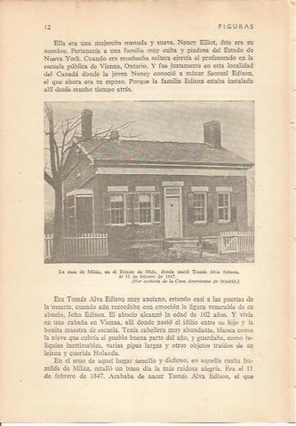 LAMINA 24138: Casa natal de Edison en Milan