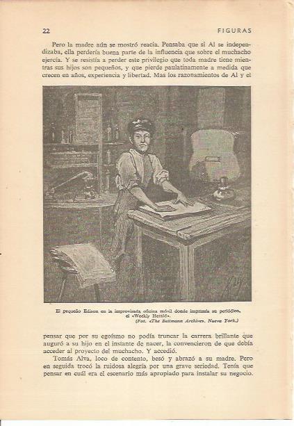 LAMINA 24139: Edison imprimiendo Weekly Herald