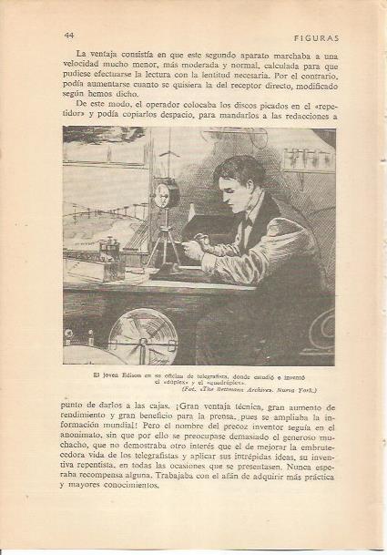 LAMINA 24141: Edison en una oficina de telegrafos