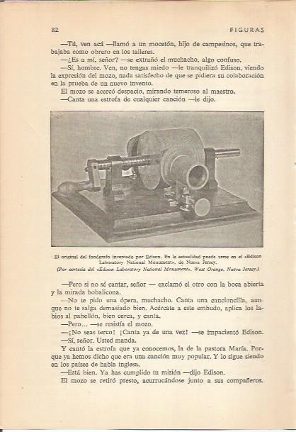 LAMINA 24147: Fonografo original inventado por Edison