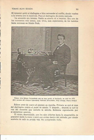 LAMINA 24148: Edison en una fotografia de 1878