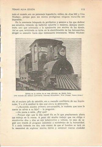 LAMINA 24156: Edison en el tren de Menlo Park