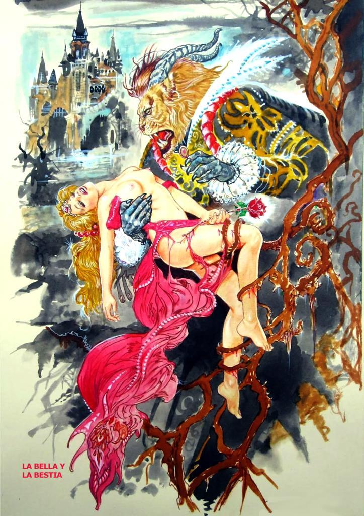 Poster DIN 4 numero 0210: serie Fantasia:  La bella y la bestia