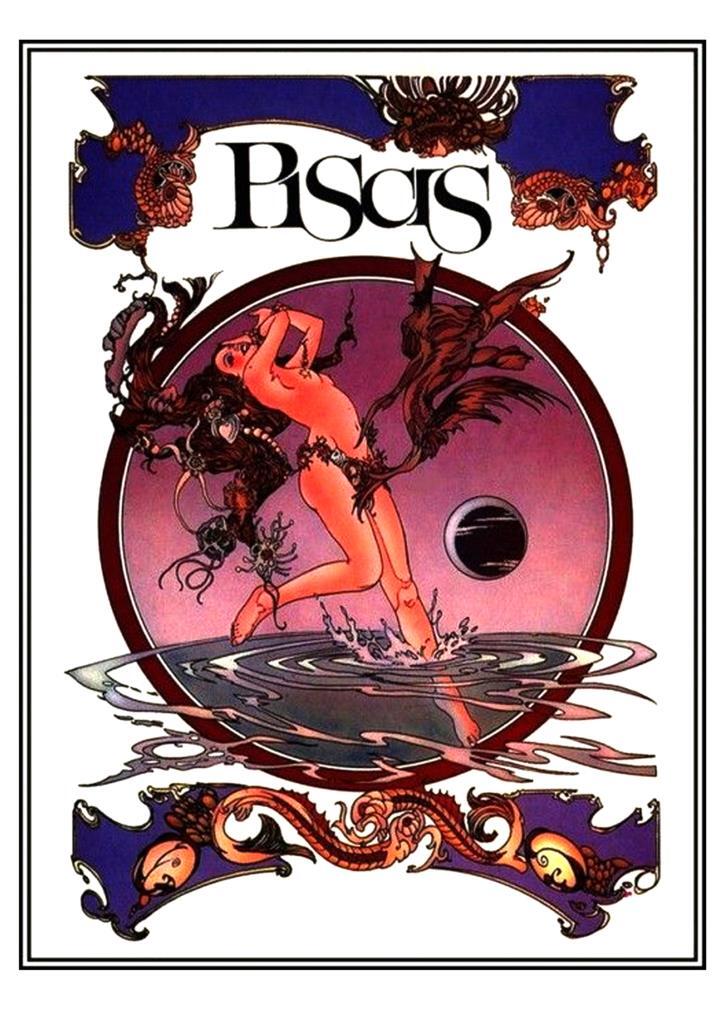 Poster DIN 4 numero 0222: Signos del Zodiaco: Piscis