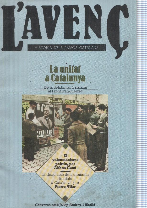 L Avenç numero 01, abril 1977: Historia dels paisos catalans- La unitat a Catalunya
