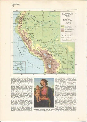 LAMINA 24782: Mapa de Ecuador, Peru y Bolivia