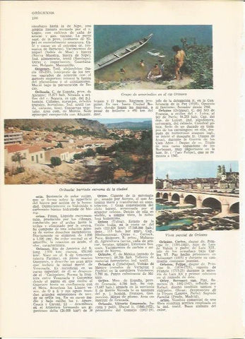 LAMINA 24773: Amerindios en el rio Oniroco y vistas de Orihuela y Orleans