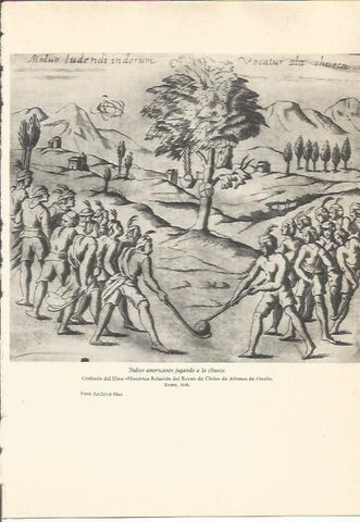 LAMINA 24752: Indios americanos jugando a la chueca