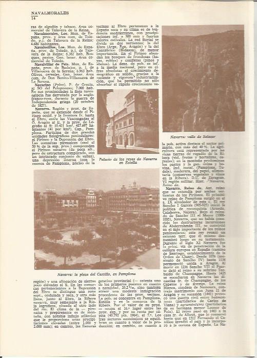 LAMINA 24762: Navarra: valle de Salazar, palacio de Estella y plaza del Castillo de Pamplona