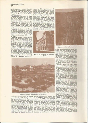 LAMINA 24762: Navarra: valle de Salazar, palacio de Estella y plaza del Castillo de Pamplona