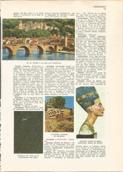 LAMINA 24764: Nefertiti, el rio Neckar en Heidelberg y necropolis de Agrigento