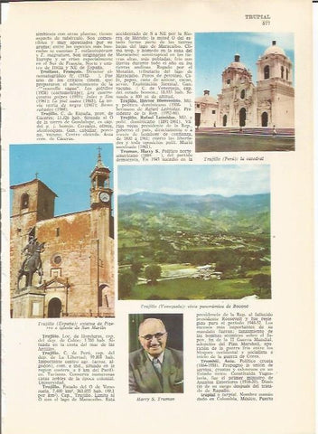 LAMINA 24843: Estatua de Pizarro en Trujillo y catedral de Trujillo, Peru