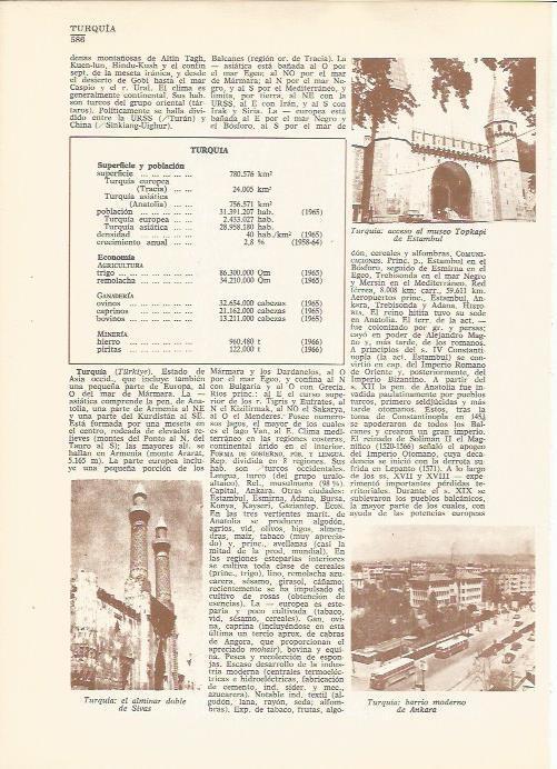 LAMINA 24845: Alminar de Sivas, entrada a Topkapi y barrio de Ankara, Turquia