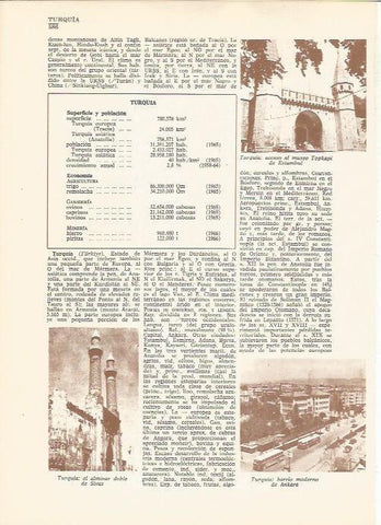 LAMINA 24845: Alminar de Sivas, entrada a Topkapi y barrio de Ankara, Turquia
