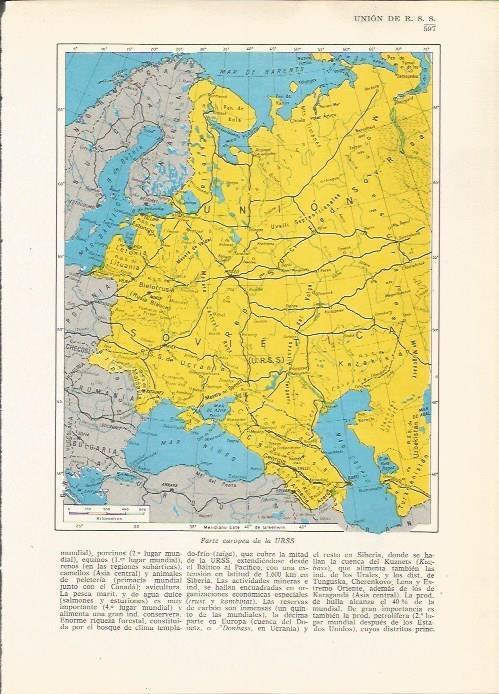 LAMINA 24848: Mapa de la parte europea de la Union Sovietica