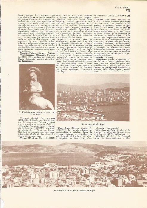 LAMINA 24859: Autorretrato de E. Vigee-Lebrun y vistas de Vigo