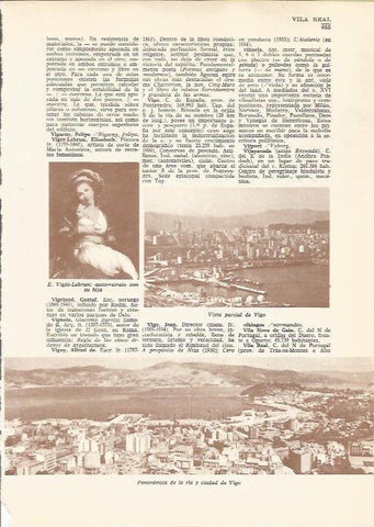LAMINA 24859: Autorretrato de E. Vigee-Lebrun y vistas de Vigo
