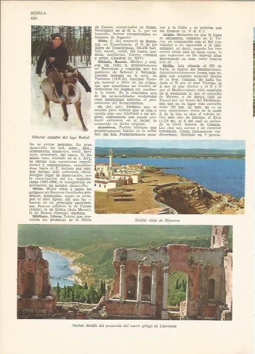 LAMINA 24819: Vista de Siracusa y del teatro griego de Taormina, Italia