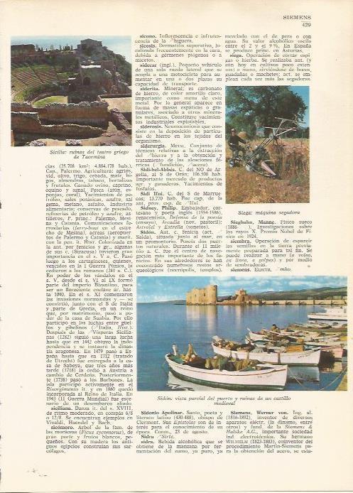 LAMINA 24820: Puero y castillo de Sidon y teatro griego de Taormina