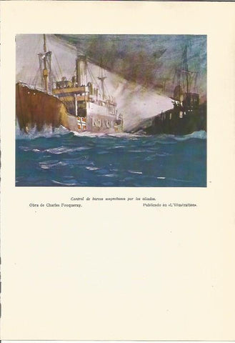 LAMINA 24659: Control de barcos por los aliados, por Ch. Fouqueray