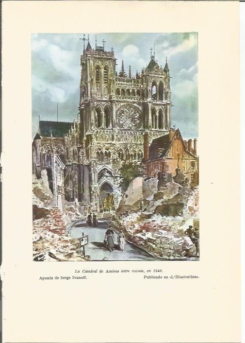 LAMINA 24666: La catedral de Amiens en 1940