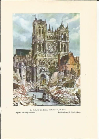 LAMINA 24666: La catedral de Amiens en 1940