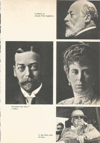 LAMINA 24637: Eduardo VII de Inglaterra, los reyes Jorge V y Mary y el Aga Khan