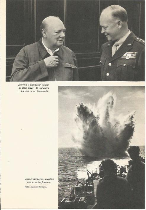 LAMINA 24678: Churchill y Eisenhower planeando el desembarco de Normandia