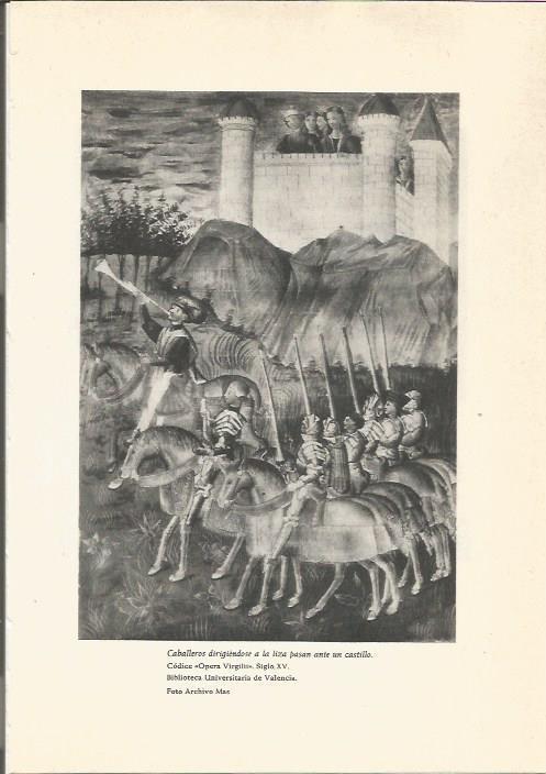 LAMINA 24728: Caballeros pasando ante un castillo, del codice Opera Virgilii