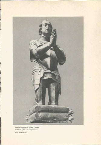 LAMINA 24737: Estatua orante del Gran Capitan en Granada