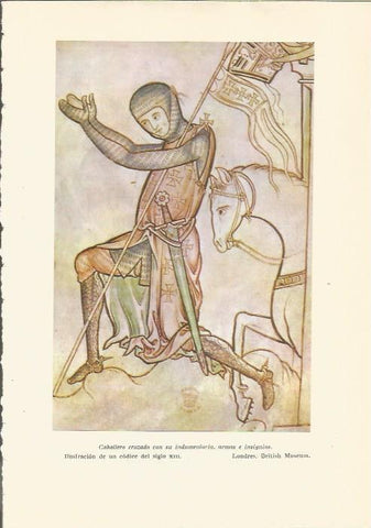 LAMINA 24709: Ilustracion de caballero de un codice del siglo XIII