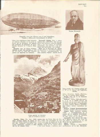 LAMINA 24867: Zeppelin y vista parcial de Zermatt