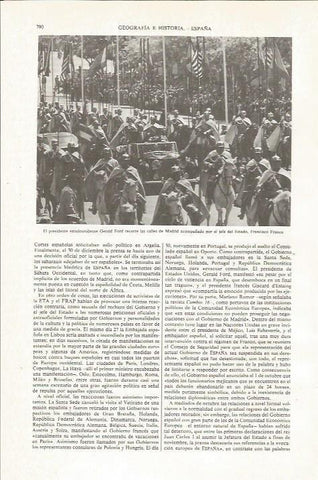 LAMINA ESPASA 36097: Gerald Ford en Madrid junto a Franco