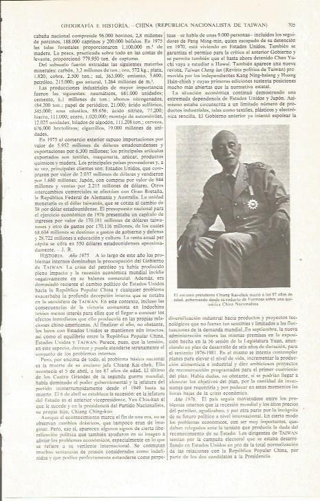 LAMINA ESPASA 36081: El presidente de Taiwan, Chang Kai-chek