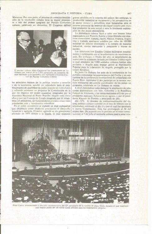 LAMINA ESPASA 36077: Fidel Castro en el XV aniversario de la Victoria de Playa Giron