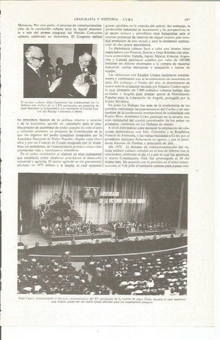 LAMINA ESPASA 36077: Fidel Castro en el XV aniversario de la Victoria de Playa Giron