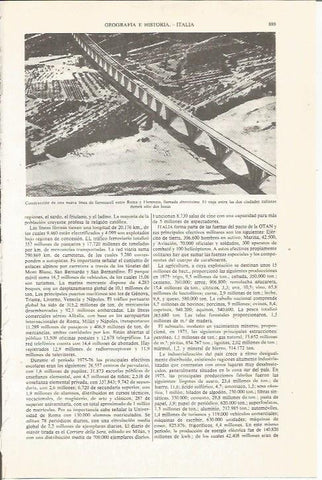 LAMINA ESPASA 36129: Construccion de la linea de tren Roma-Florencia