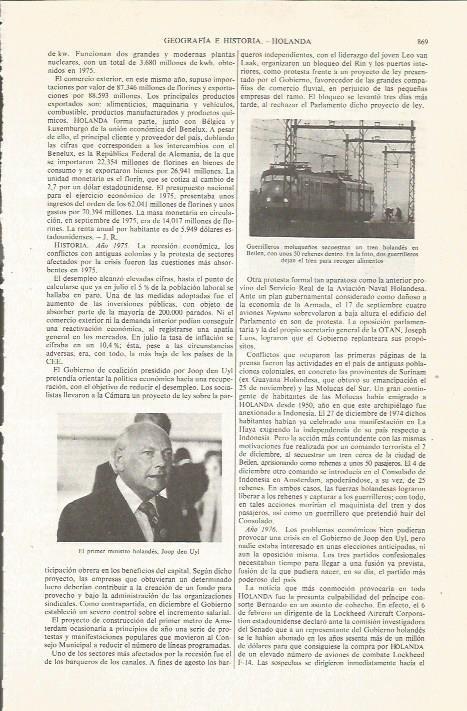 LAMINA ESPASA 36122: El primer ministro de Holanda, Joop den Uyl
