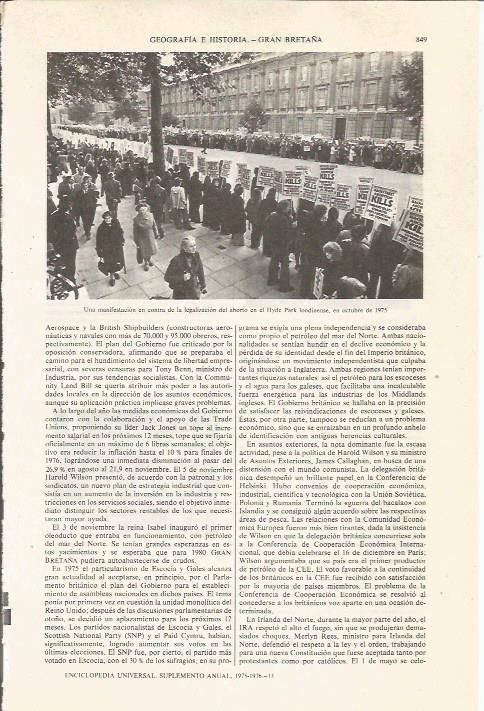 LAMINA ESPASA 36116: Manifestacion contra el aborto en Londres en 1975