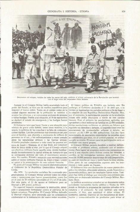 LAMINA ESPASA 36109: Celebracion del primer aniversario de la Revolucion de Etiopia
